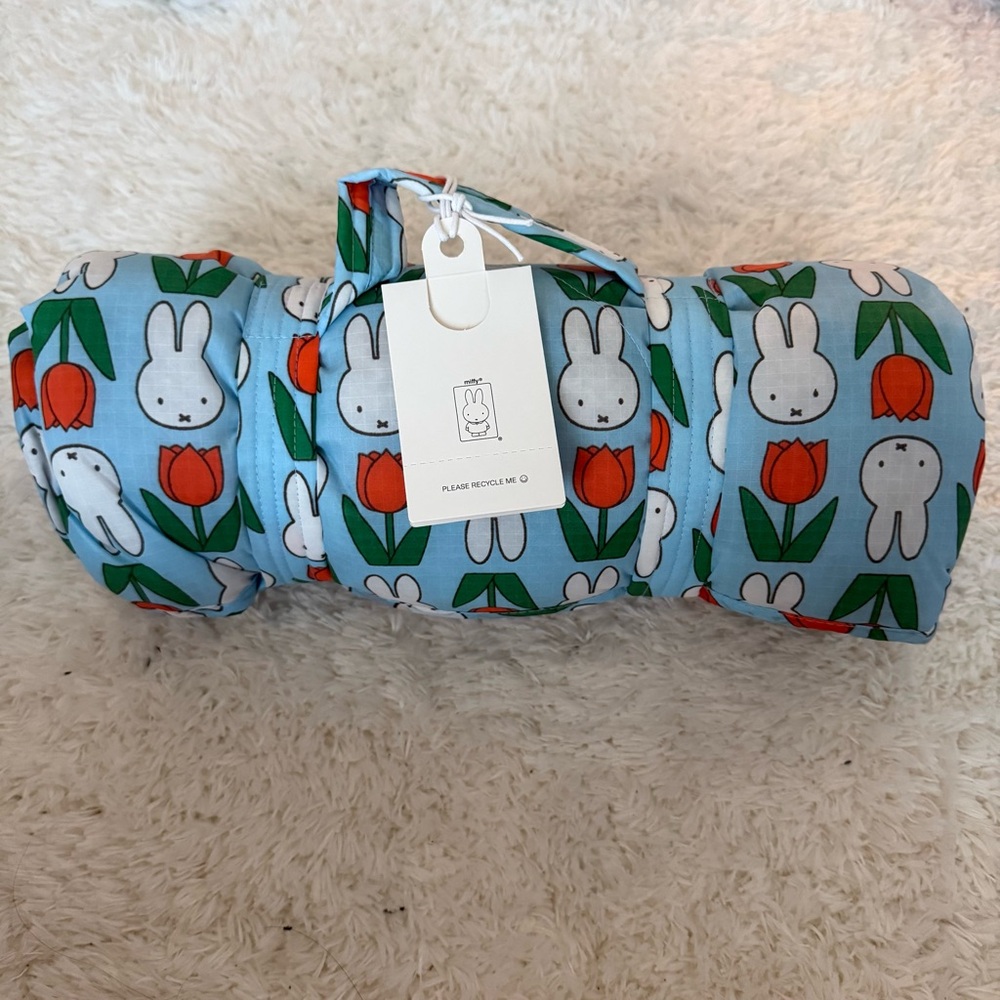 Miffy x baggu light blue picnic blanket